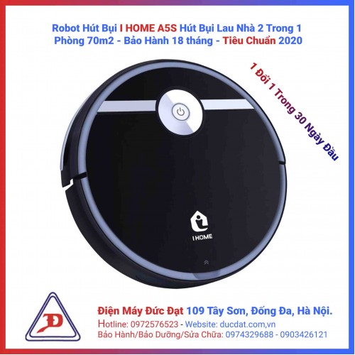 iHome A5S Robot hút bụi lau nhà 2 trong 1 65m2 iHome A5S Robot hút bụi lau nhà 2 trong 1 65m2